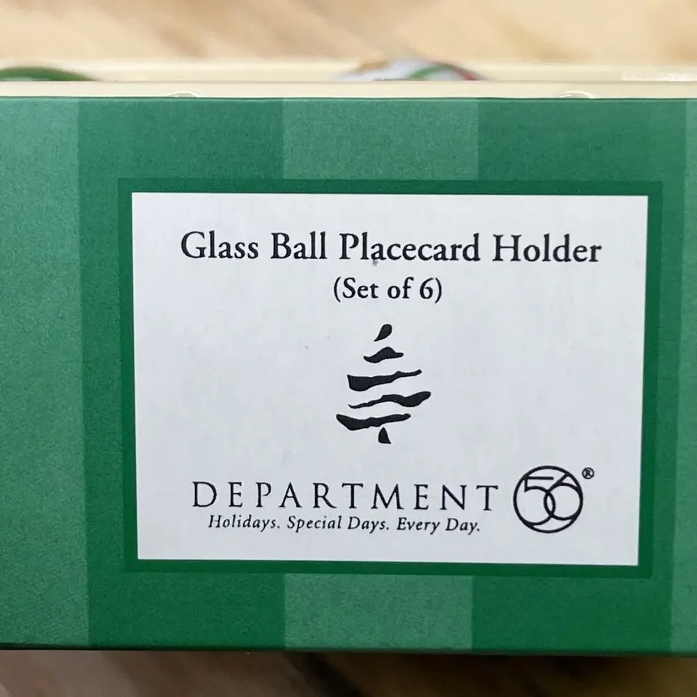 Vtg 2000 Department 56 6 Piece Glass Christmas Ornament Place Card Holder - Picture 8 of 11
